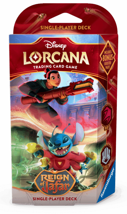 Disney Lorcana: Reign of Jafar Starter Deck - Ruby & Steel (Mulan & Stitch) Pre-order
